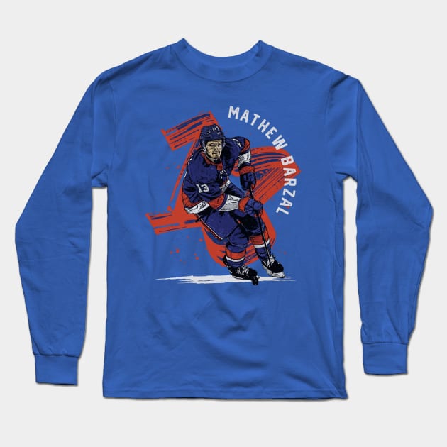 Mathew Barzal New York I Brush Long Sleeve T-Shirt by lavonneroberson